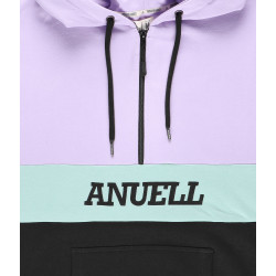 Anuell Venator Half Zip Organic Hoodie Black Purple Green